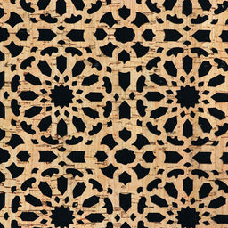Lite Black Mandala Cork Fabric - 1/2 Yard Cut Alternative View #1